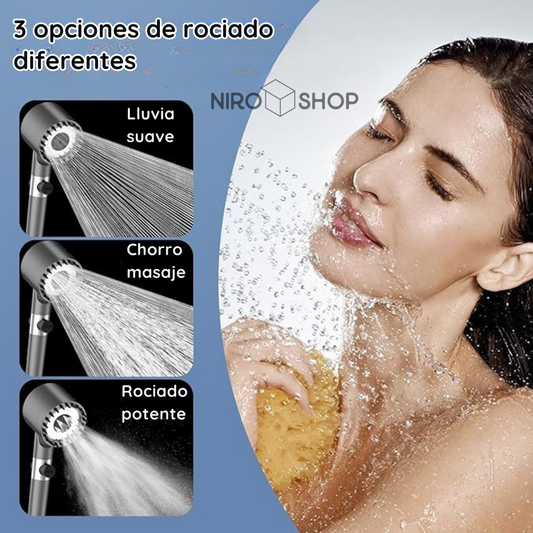 Cabezal de ducha 3 en 1 + Botón encendido