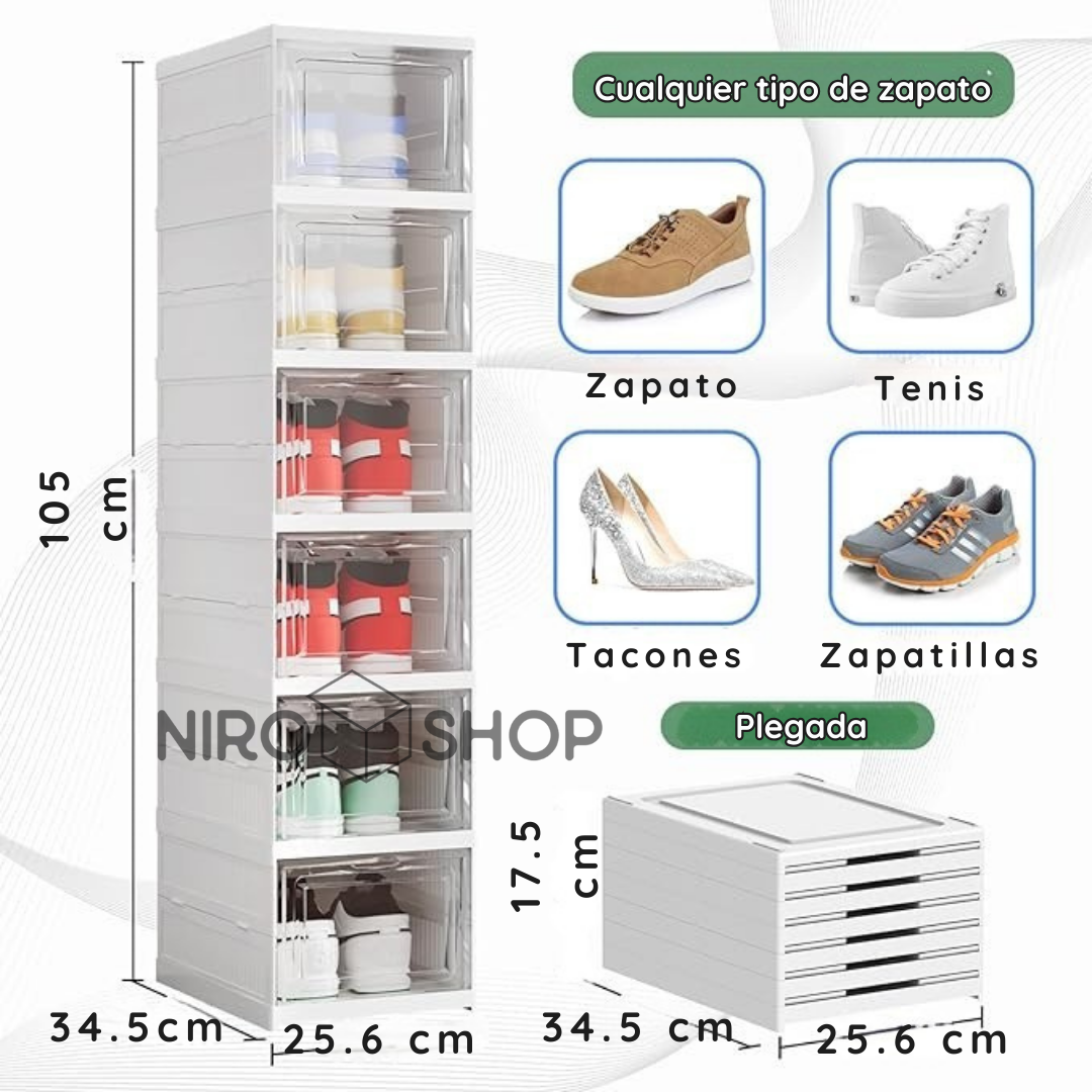 Zapatero plegable en acrílico 6 niveles