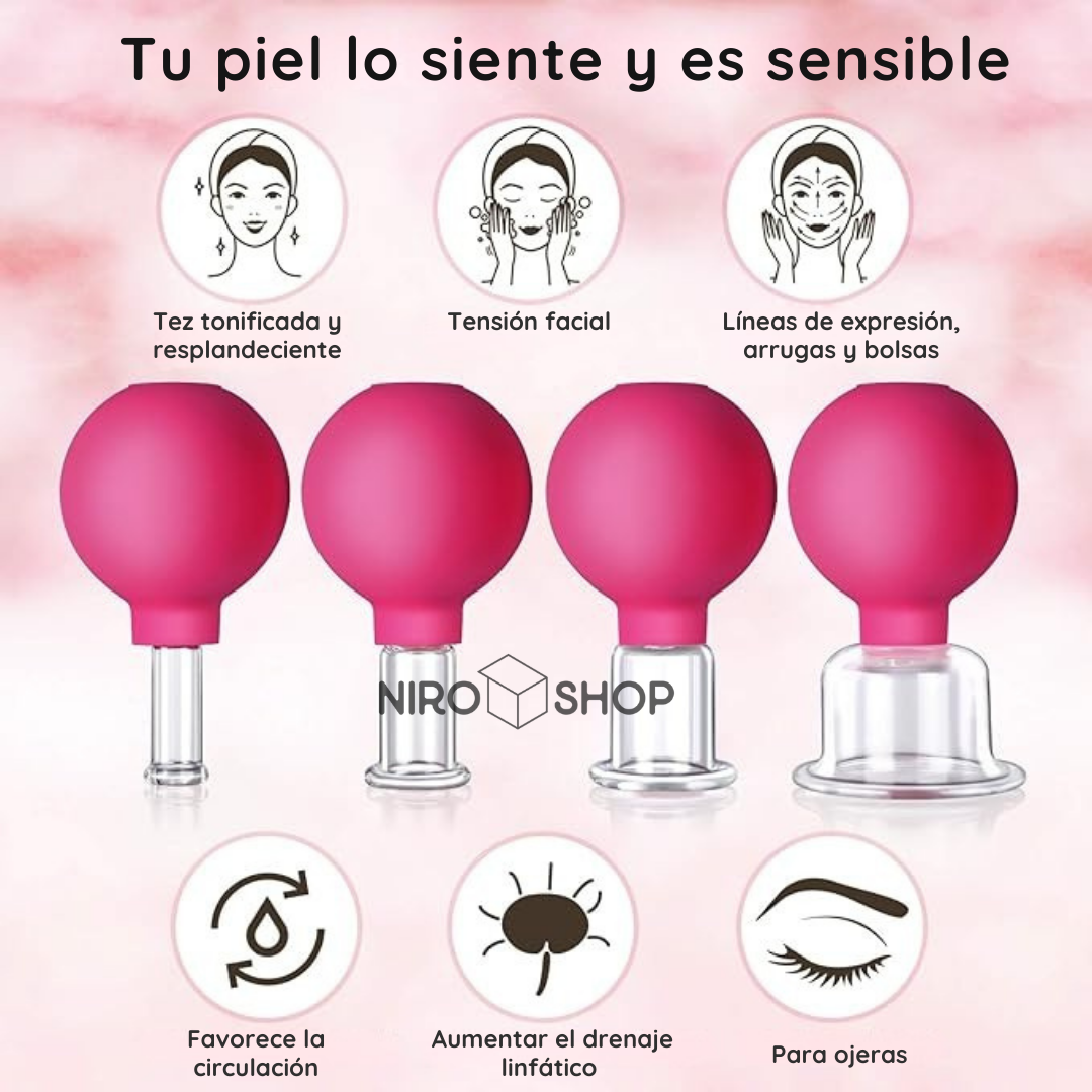 Ventosas masajeadoras facial/corporal x4