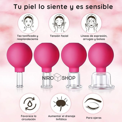 Ventosas masajeadoras facial/corporal x4