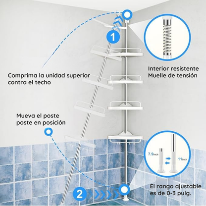 Organizador de baño esquinero