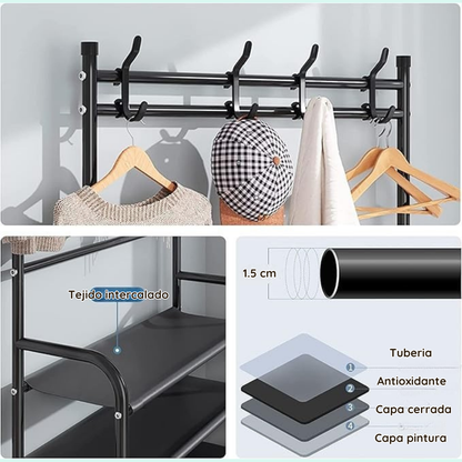 Mueble organizador 4 niveles 8 ganchos