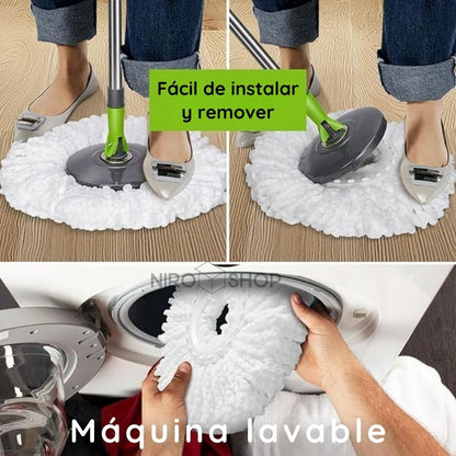 Trapeador 360º giratorio ultra absorbente