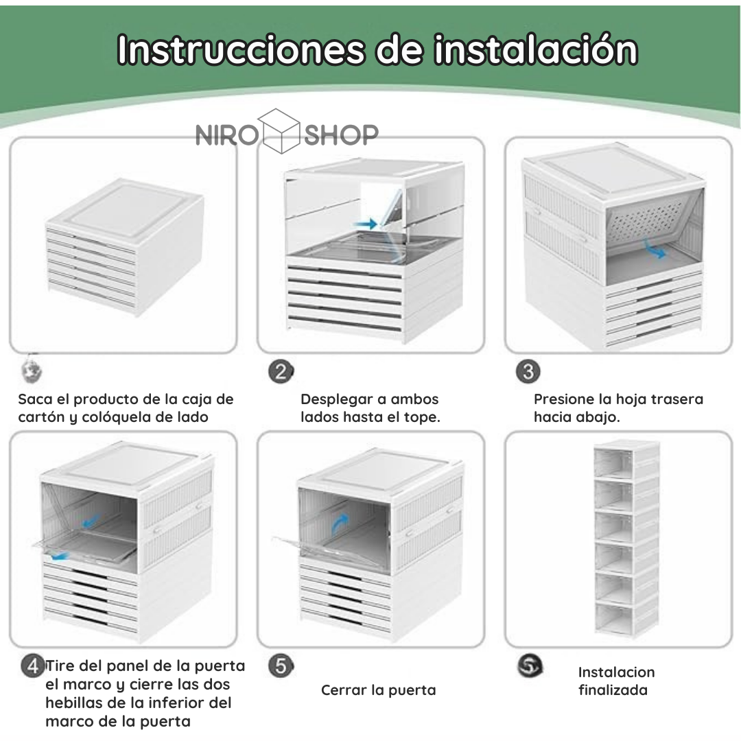 Zapatero plegable en acrílico 6 niveles