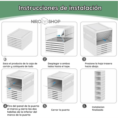 Zapatero plegable en acrílico 6 niveles
