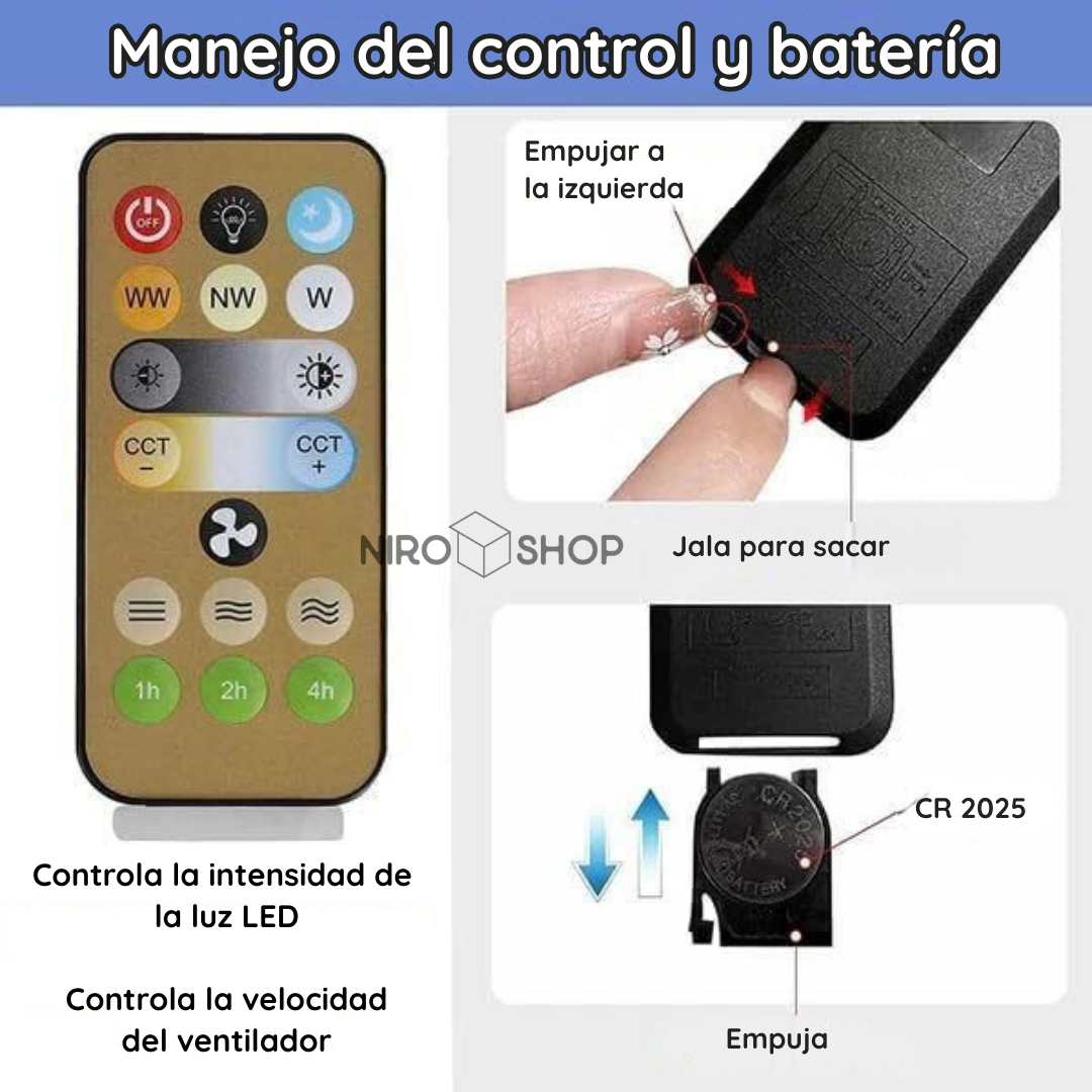 Lámpara con ventilador y ambientador