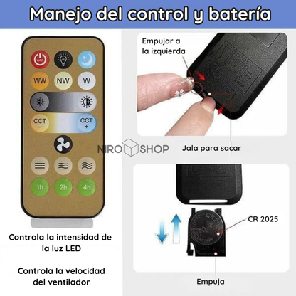 Lámpara con ventilador y ambientador