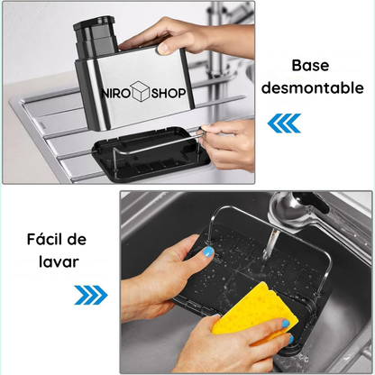 Dispensador de jabón + portautensilios