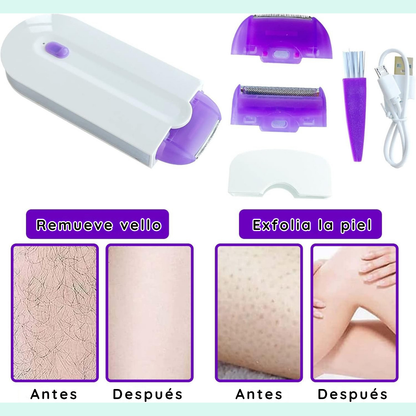 Mini depiladora con 2 cabezales