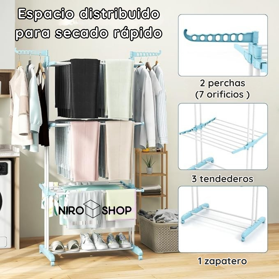 Tendedero de ropa plegable 4 niveles
