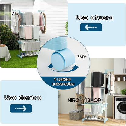 Tendedero de ropa plegable 4 niveles