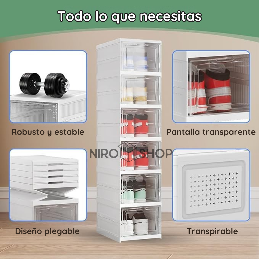 Zapatero plegable en acrílico 6 niveles