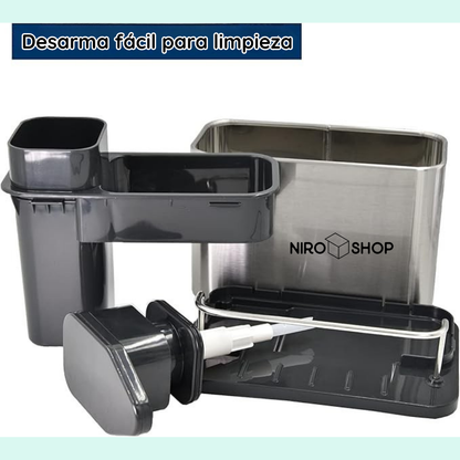 Dispensador de jabón + portautensilios