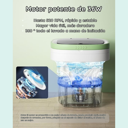 Mini lavadora portátil + USB y canasta de centrifugado