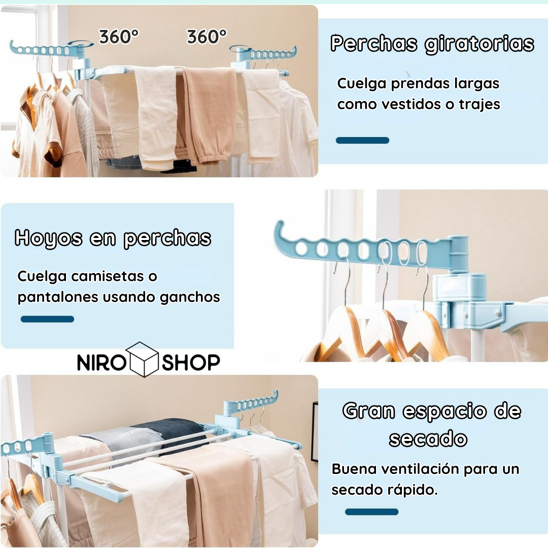 Tendedero de ropa plegable 4 niveles