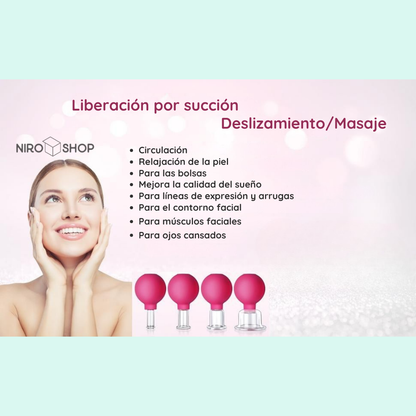 Ventosas masajeadoras facial/corporal x4