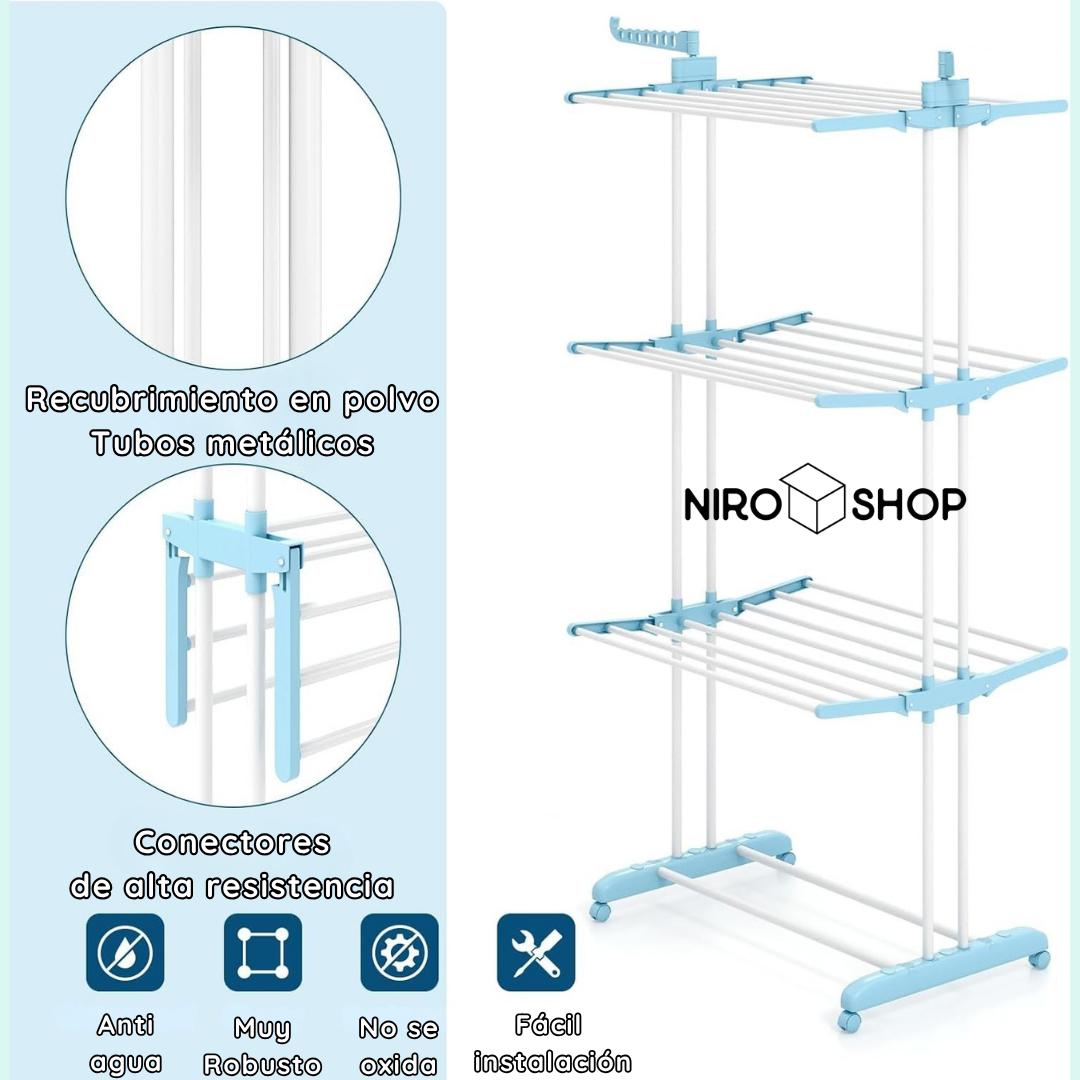 Tendedero de ropa plegable 4 niveles